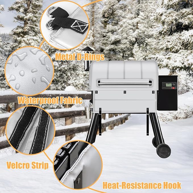 Grill Thermal Insulated Blanket for Traeger Pro 780 Series TFB78GZEC TFB78GLEC and Ironwood 885 Series TFB89BLFC Wood Pellet Smoker Grill, BAC627 Pro 780 Insulation Blanket, Ideal for Outdoor Grilling