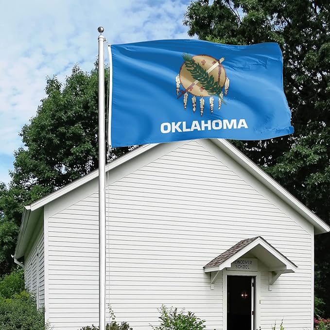 FLAGWIN Oklahoma Flag 3x5 FT - Double Sided Polyester Oklahoma State Flag Outdoor 3 Ply - Vivid Color and Fade Proof State of Oklahoma Flags with Brass Grommets