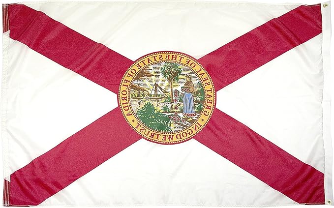 FlagSource Florida Nylon State Flag, Made in USA, 8x12'