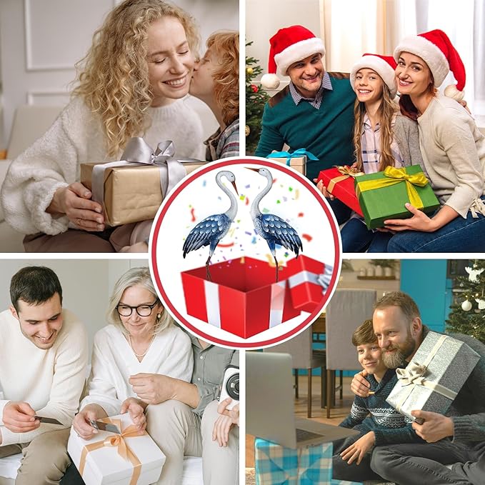 Kircust Outdoor Blue Heron Statues Metal Garden Crane Sculptures, Bird Yard Art Large 47-48 Inch, Set of 2, for Pond & Lawn Garden Decor, Gifts for Women, Men, Friends