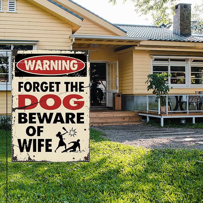 Funny Dog Garden Flags for Outside Dog Lover Home Farmhouse Holiday Outside Outdoor Lawn Decorations Yard Flag Double Sided 12x18 Inch