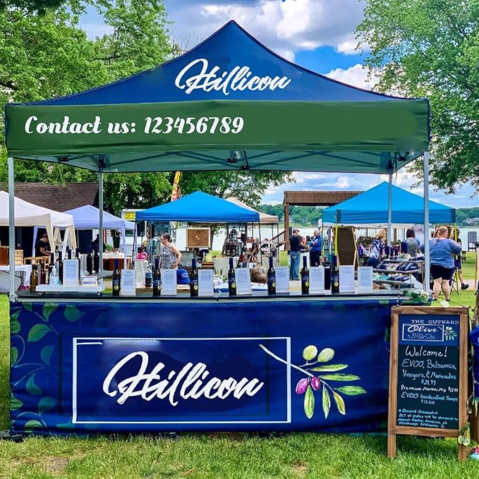 Custom Canopy Tent 10x10 with Logo, Personalized Pop Up Canopy Tent 10x10, Nano-Grade Water Repellent Heavy Duty for Business, w/Roller Bag (Canopy Top)