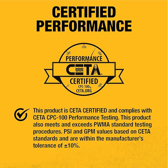DeWalt DXPW3400PRNB-S PressuReady 3400 PSI Gas Pressure Washer with Quick Start Technology, 2.5 GPM Axial Cam Pump, 208cc Engine, Cold Water, Includes 25-Ft Hose, Nozzles, Spray Gun & Wand, 49-State