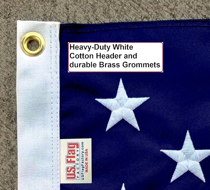 US Flag Factory - 2.5x4 FT US American Flag (Embroidered Stars, Sewn Stripes) Outdoor SolarMax Nylon Flag - Made in America - Premium Quality (2.5x4 FT)