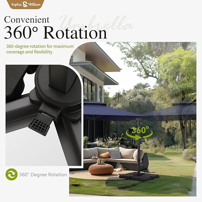 Sophia & William Cantilever Patio Umbrellas Offset Outdoor Umbrellas