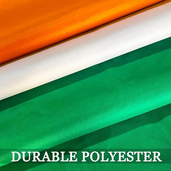 Double Sided Irish Flag 2x3 Outdoor Heavy Duty- 3Ply 240D 4 Rows Stitched- Ireland 2x3 Flag- UV Fade Resistant With Canvas Header & 2 Brass Grommets
