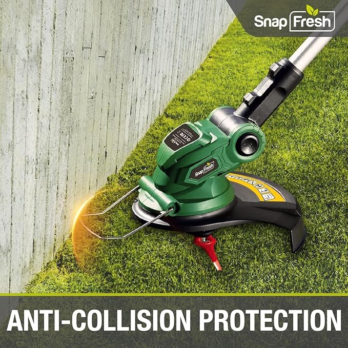 Electric Weed Wacker - SnapFresh 20V Cordless Weed Eater w/ 2.0Ah Battery & Fast Charger, Cordless Lawn Trimmer for Multi-Angle Cutting, Grass Edger for Garden & Yard