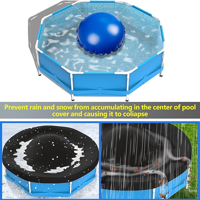 Sfcddtlg 2 Pcs Pool Air Pillows for Above Ground Pools- 4 x 4 Ft Round Winter Pool Cover Pillow- Ice Equalizer Air Pillow- Swimming Pool Winterizing Closing Pillow with Ropes for Support Pool Covers