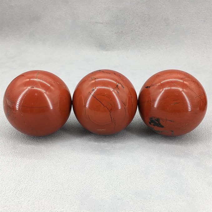5-6CM/1.97-2.36inch Magical Natural Red Jasper Stone Ball Quartz Crystal Mineral Reiki Treatment Home Office Degaussing Decoration Collection Gem(Red Jasper, 50-60mm)