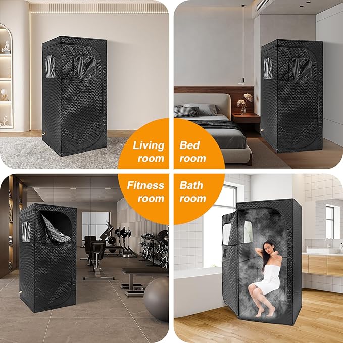 Portable Steam Sauna Box for Home, Personal Sauna Tent for Full Body Spa with 4L Steamer Generator,Sauna Room for Indoor,70.8”x31.5”x31.5”