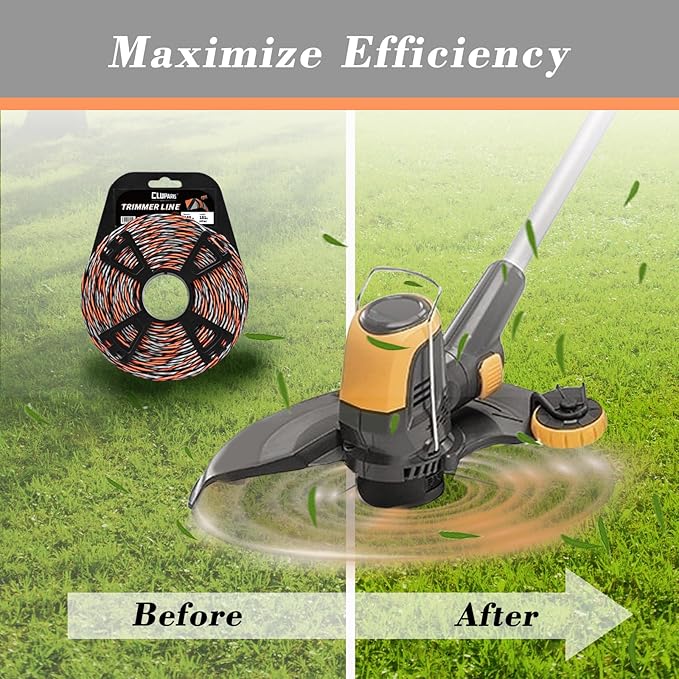 Cluparis 151-Feet Super Heavy Duty Trimmer Line .155-Inch-by-1-Pound Twist Pro Trimmer Line Bulk 3-Component Tri-Extrusion Weed Eater String with Super Line Cutter
