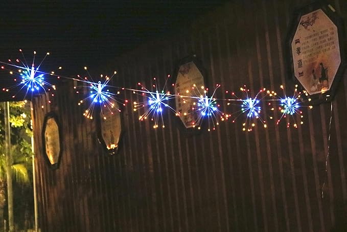 10 Pcs 600 LED Firework Copper Wire Lights, Fairy Twinkle String Lights 8 Modes Waterproof Starburst for Christmas, Birthday, Bedroom, Corridor, Patio, Wedding