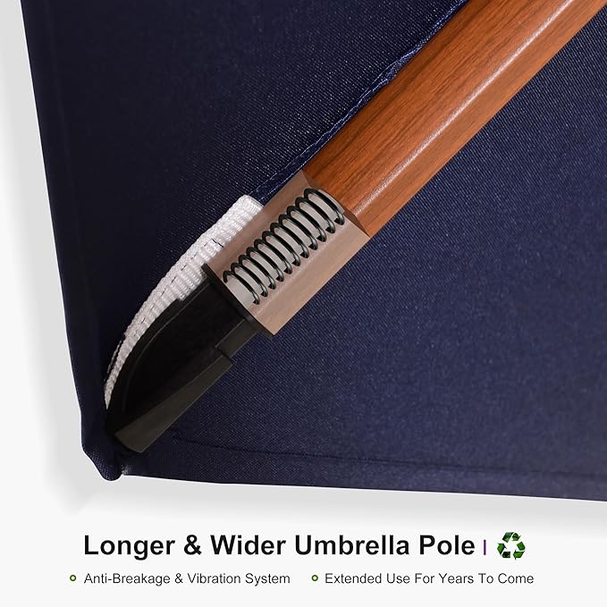 PURPLE LEAF 11ft Patio Umbrella Outdoor Square Umbrella Large Cantilever Umbrellas Windproof Offset Umbrellas Heavy Duty Sun Umbrella for Garden Deck Pool Patio, Navy Blue