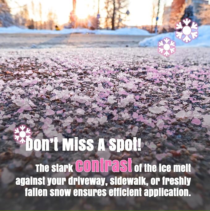 Peach Country Pink Ice Melt -25°F Effective, Eco-Friendly De-Icer, Fast-Acting Granules for Driveways, Walkways & Entryways, 8 lb Pail