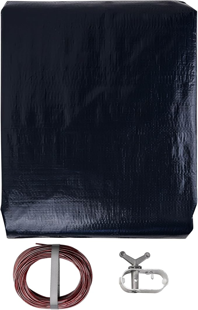 27’ ft. Round Pool Winter Cover for Above Ground Pools – 8-Year Warranty, Cold and UV Resistant, Weatherproof and Durable, Winch & Cable Included