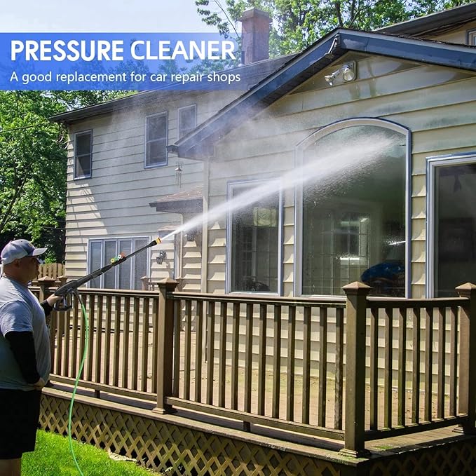 Pressure Cleaner 5000 PSI 2.8 GPM High Power Cleaners with 33ft Pressure Hose, 4 Nozzle and Foam Cannon, for Home, Cars, Fences, Patio (Green)