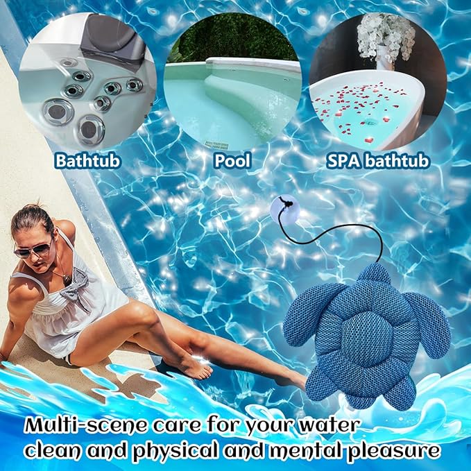 Hot Tub Scum Absorber, Scum Turtle Hot Tub Cleaner Hot Tub Accessories 2 Pack Hot Tub Sponge for Scum Reusable Spa & Pool Cleaner Hot Tub Oil Absorbing Scum Absorber Keeps Water Clean