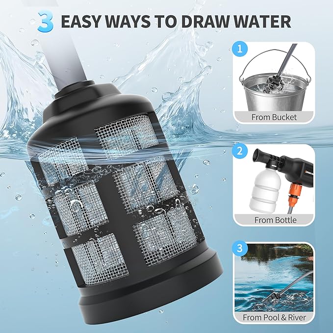 Cordless Pressure Washer 2000 PSI Portable Power Washer Kit with 6-in-1 Adjustable Spray Nozzle Dual 21V 8000mAh Batteries Foam Pot for Car Garden Patio Driveway Outdoor Cleaning