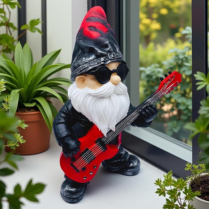 Funny Garden Gnomes Statues Yard Decorations Outdoor Garden Decor, 8” Hippie Gnomes Garden Statues, Patio, Lawn Ornament, Gardening Gifts for Women for Housewarming