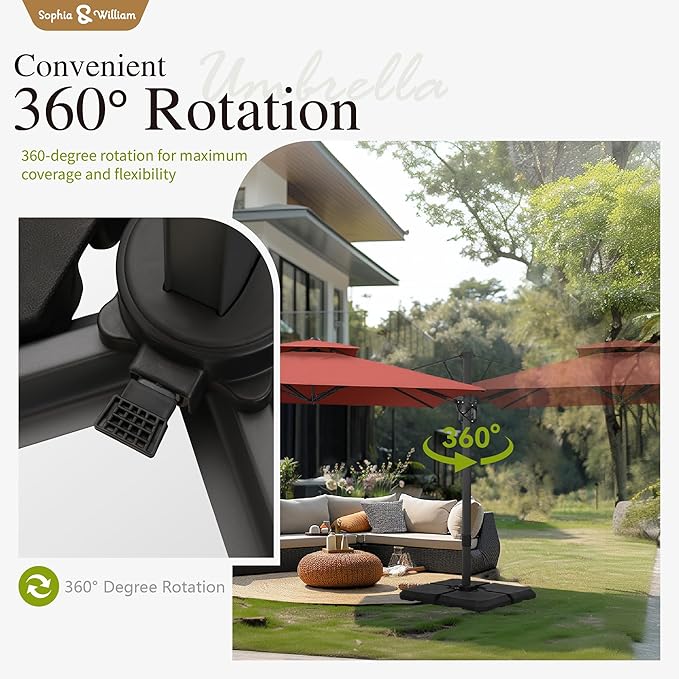 Sophia & William Cantilever Patio Umbrellas Offset Outdoor Umbrellas
