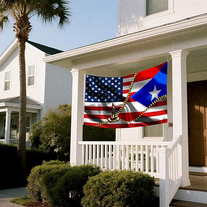Vintage American America Usa Puerto Rico Puerto Rican Flags For Outside Yard 3x5 Ft Double Sided Printed 100d Polyester Lightweight Garden Welcome Outdoor Banner Brass Grommets