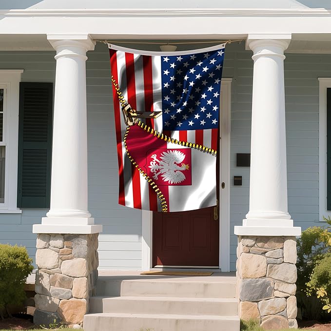 Vintage American America Usa Poland Poles Flags For Outside Yard 3x5 Ft Double Sided Printed 100d Polyester Lightweight Garden Welcome Outdoor Banner Brass Grommets