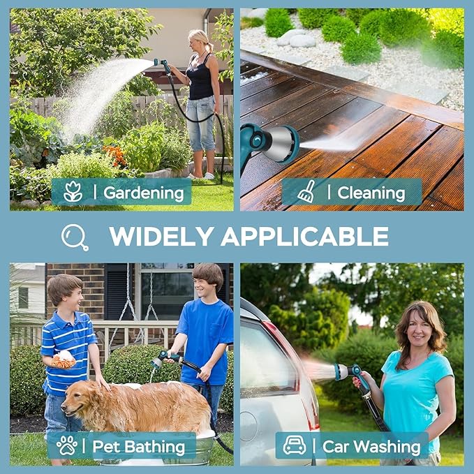50ft Non-Expanding Garden Hose, Hose Pipe, Ultra-Light & Flexible Water Hose - Burst-Resistant, Kink-Free, High-Pressure, All-Weather Use for Lawns, Gardens, and Outdoor Cleanining (50ft)