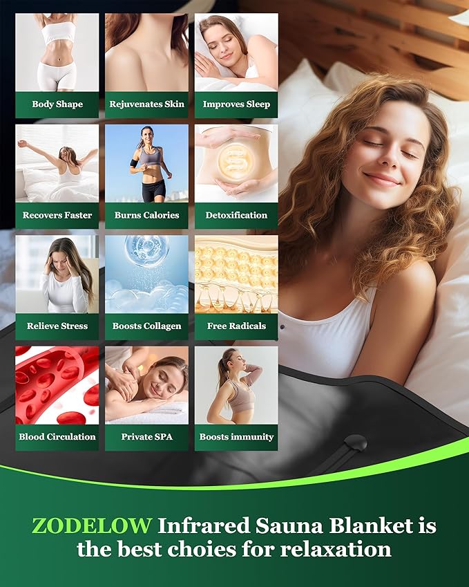 Sauna Blanket Infrared Sauna Blanket with Infrared Light, Sauna Bag for Relaxation and Wellness, Waterproof Infrared Heat Sauna Wrap