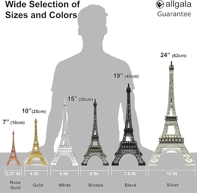 allgala 24" Eiffel Tower Statue Decor Alloy Metal, Gold