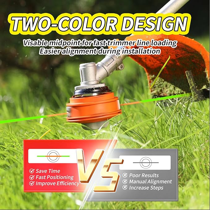 12 Pack String Trimmer Line Compatible with Ego String Trimmer 0.095" 168FT Weed Eater String Pre-Cut Dual Color Fast-Positioning Triangular Twisted Trimmer Line Universal Fit Weed Wacker String