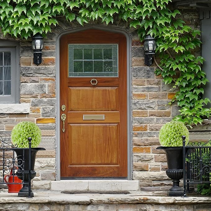 Goplus 11 Inch Topiary Balls Artificial Outdoor Set of 2, Faux Boxwood Ball, Fake Plant Sphere, Round Artificial Plant Balls for Front Door, Porch, Backyard, Balcony, Home Décor (Green)