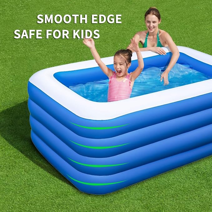 Inflatable Swimming Pool,70x55x29 inch Inflatable Family Swimming Pool, Summer Water Party, Adults, Outdoor, Garden, Backyard