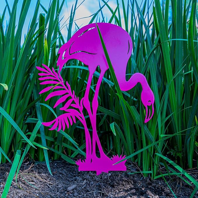 RealSteel Pink Flamingo Yard Decorations, Flamingo Gifts for Women, Yard Decorations, Pink Christmas Decorations, Front Yard Decorations Outdoor, Garden Statues