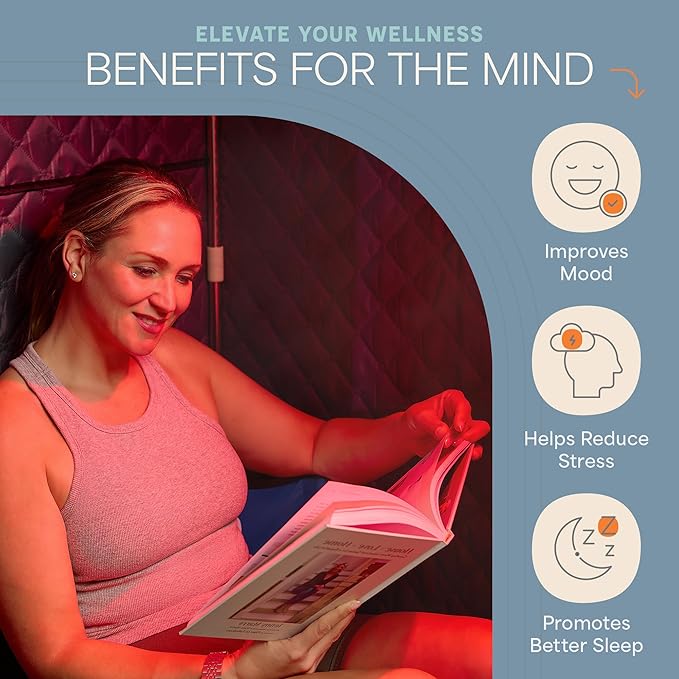 LifePro Portable Sauna for Home with Red Light Therapy – Full Body Steam Room with 2.6L Steamer, Adjustable Heat Levels & Essential Oils – Easy-to-Use Infrared Sauna for Home