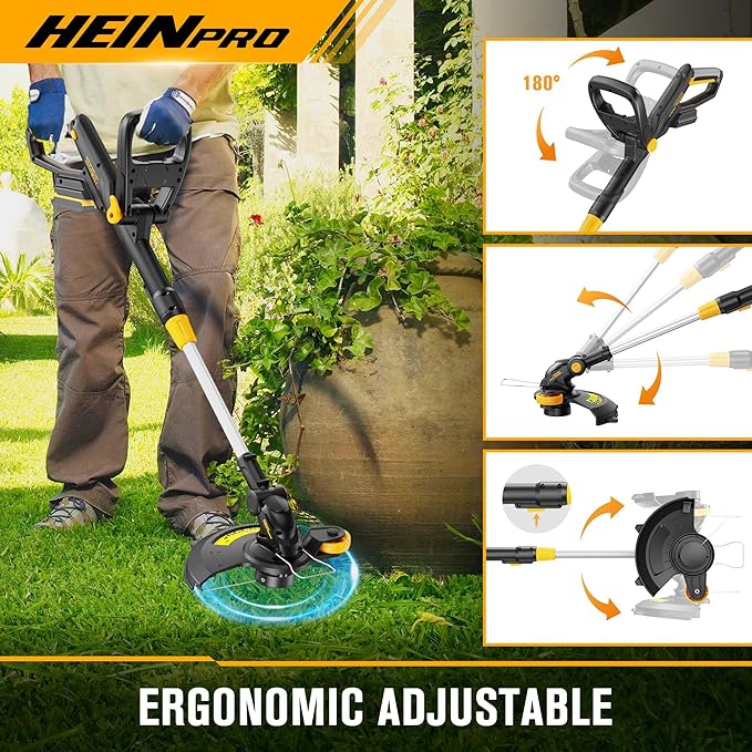 Cordless String Trimmer Compatible with Dewalt 20V MAX Battery, 12-Inch Weed Wacker Cordless Auto Line Feed,Electric Weed Eater Battery Powered Grass Trimmer w/6 Line Spools(Tool Only)