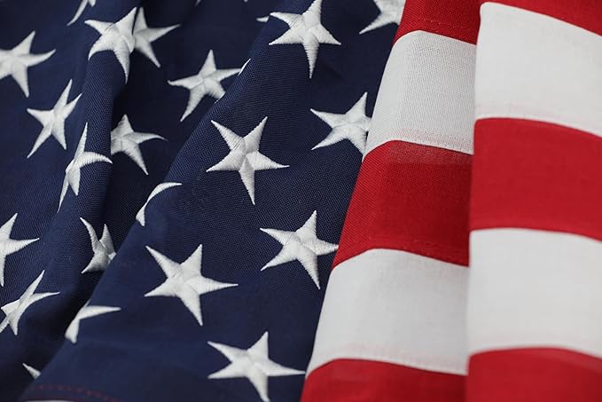 Spun Polyester American Flags for Outside 3x5 Ft; American Flags 3x5 Outdoor Heavy Duty. Durable US flags with Premium Embroidered Stars, Sewn Stripes, Brass Grommets, and Vibrant Colors.