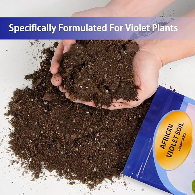 African Violet Potting Soil Mix 2qt, Pre-Mixed Acid Soil Ideal for African Violets to Ensure Optimal Nutrient Uptake and Vibrant Blooms