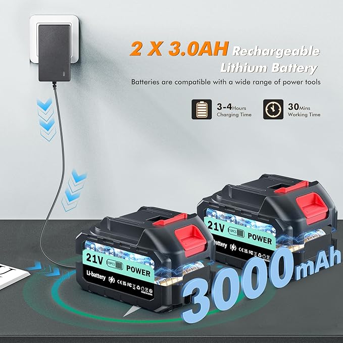 Cordless Pressure Washer Gun, 1160PSI Portable Pressure Washer Cordless, Portable Car Washer with 2 Battery&6-in-1 Nozzle&5m Hose Cordless Jet Washers Handheld Power Washer for Home/Yard/Fence/Garden