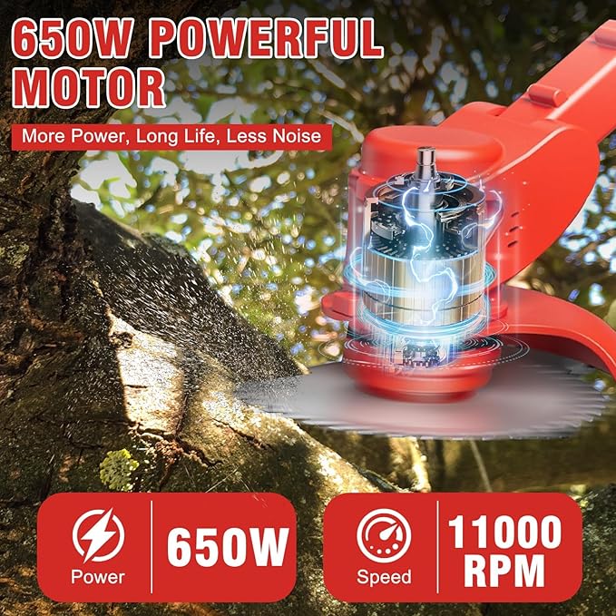 ALSO GO 24V Electric Weed Wacker, Cordless Grass Trimmer, Battery Powered Weed Eater with 2pcs Batteries & Charger, 3 in 1 Brush Cutter/Edger with Wheels for Garden and Yard Lawn
