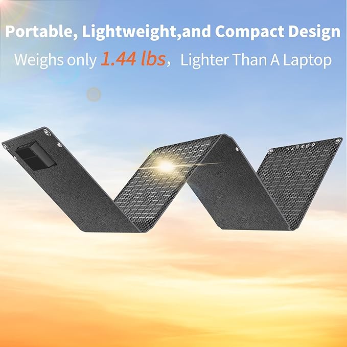 Portable Solar Panels 30W Foldable Solar Panels Charger ETFE Solar Panel with DC USB-C and USB-A IP68 Waterproof for Small Power Station Mobile Phones RV Travel Outdoor Camping