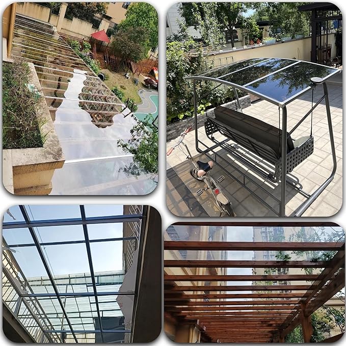 2mm Polycarbonate Sheet,Polycarbonate Greenhouse Panels,Roofing Transparent Insulation Daylighting Panels,Strong and not Easily Deformed,for Greenhouse Sheds Roofs,Carports.(Brown,4X 3.3ft)