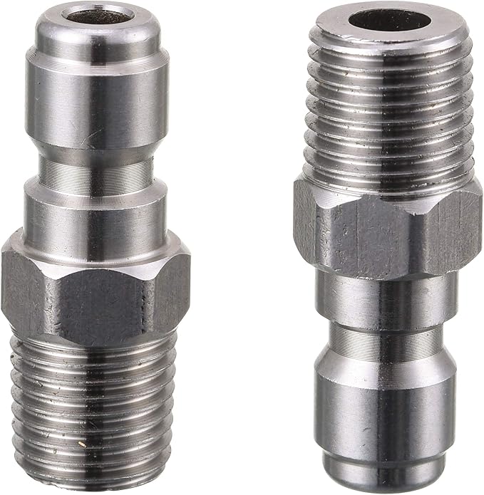 Tool Daily Pressure Washer Coupler, Quick Connect Plug, 1/4 Inch Male NPT Fitting, 5000 PSI, 2-Pack