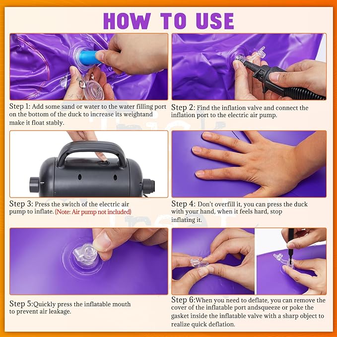 Hungdao 4ft Halloween Inflatable Witch Duck Halloween Golf Cart Decorations Kit PVC Blow Ups Witch Duck Tinsel Garlands Tinsel Streamers Fan Flag, Reusable Outdoor Decoration for Parade Yard