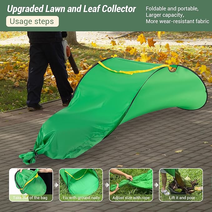 Leaf Collector 70 Gallon, 230D Thickened Reusable Yard Waste Bag, Portable Pop Up Lawn and leaf Bags, Yard Garden Waste Bags, Bag for Lawn Trash，Larger Capacity，Reinforced Rope Holes，patent product