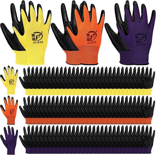 Gardening Gloves for Men Women Breathable Rubber Coated Working Gloves for Gardening, 9.1 Inch