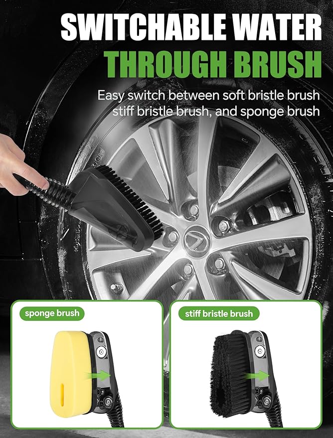 Portable Pressure Washer with 3.2 Gal Water Tank, Auto-Retract & Any-Length Lock Hose Water Hose, for Rinseless Car Wash, HVAC Coil Cleaning, Pet Care & Outdoor Use