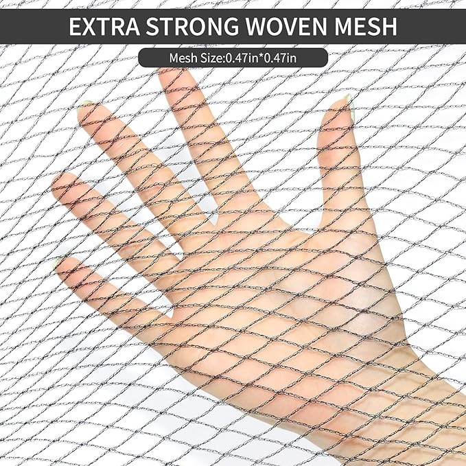 24 Feet Round Leaf Net Cover for Above Ground Pool,Mesh Pool Net Cover with 18 Pcs Pool Cover Clips Fits 24FT Above Ground Pools, Keeps Leaves Out of Your Pool (Black, 24FT)