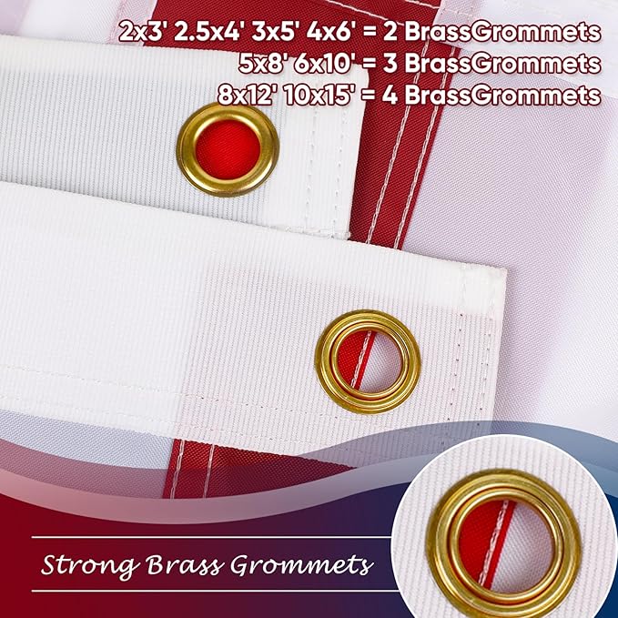 10x15 American Flag for Outside, Heavy Duty Outdoor, All Weather, Embroidered Stars with Brass Grommetss (USA Flag 10X15FT)