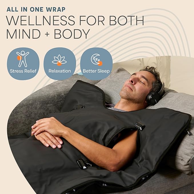 LifePro RejuvaWrap Far Infrared Sauna Blanket for Detox & Relaxation – Available in 5 Colors & 3 Models – Portable Sauna Blanket Infrared for Muscle Relief, Circulation & Recovery – 9 Heat Levels