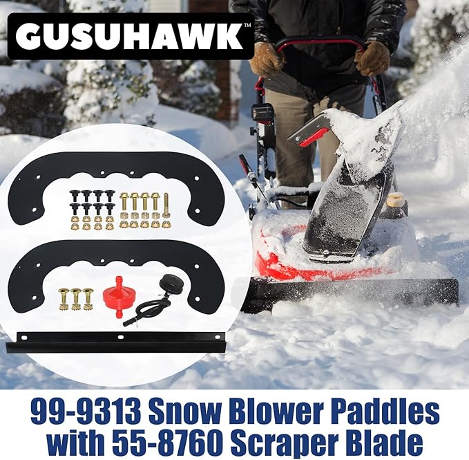99-9313 Snow Blower Paddles with 55-8760 Scraper Blade Replaces Toro 125-1128, 99-9313 Paddle Kit, Toro 55-8760 Scraper Blade for Toro CCR 2000, CCR 2400, CCR 2450, CCR 3650 Snowblowers